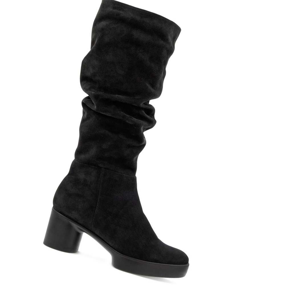 Women\'s Ecco Shape Sculpted Motion 35 Slouch Boots Black | USA 34TCE